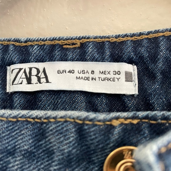 Zara denim 8 size pants new tall waist - Picture 4 of 4